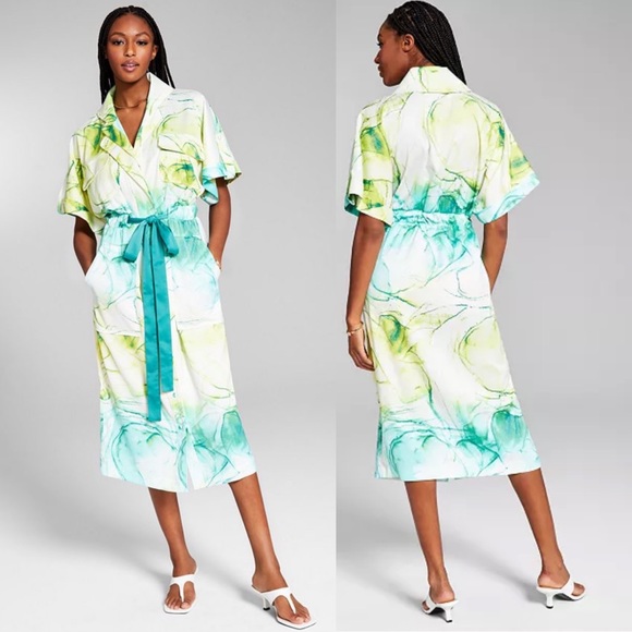 INC International Concepts Dresses Jeannie Mai X Inc Green Floral